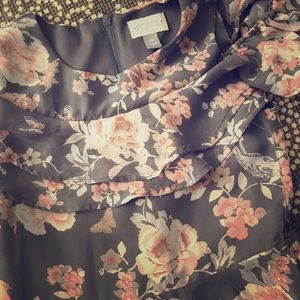 Floral print dress with Roses